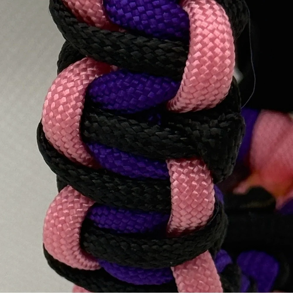 Handmade Pink, Purple, and Black Paracord Dog Collar